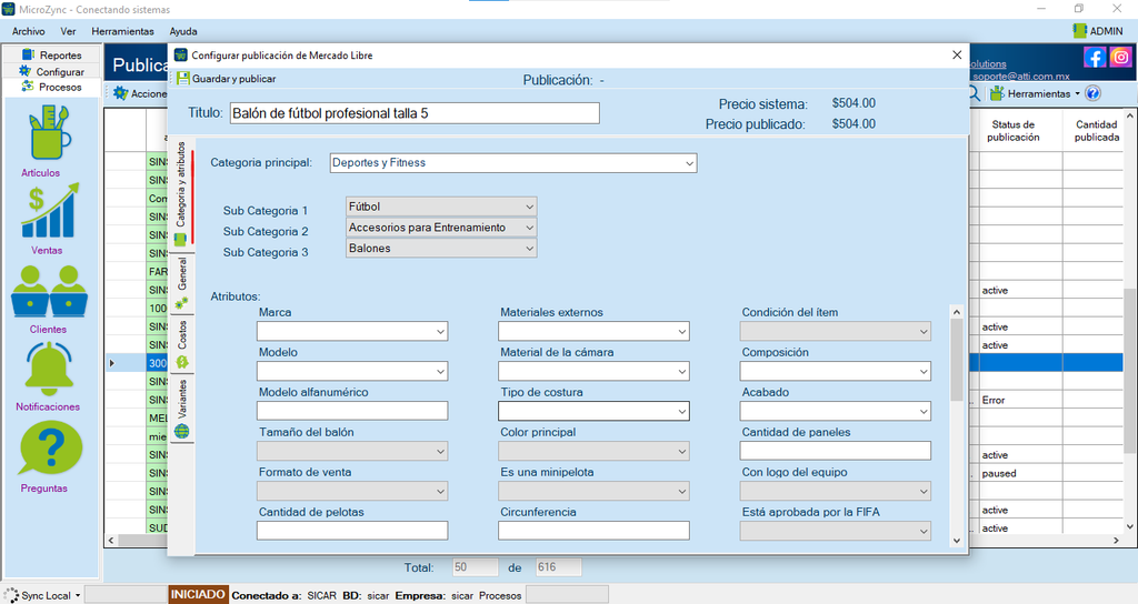 MicroZync &mdash;Picture &mdash; Conecta Sicar 4 con Mercado Libre