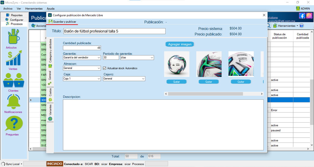 MicroZync &mdash;Picture &mdash; Conecta Sicar 4 con Mercado Libre
