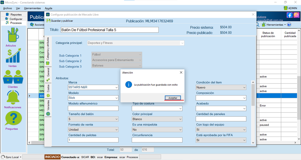 MicroZync &mdash;Picture &mdash; Conecta Sicar 4 con Mercado Libre