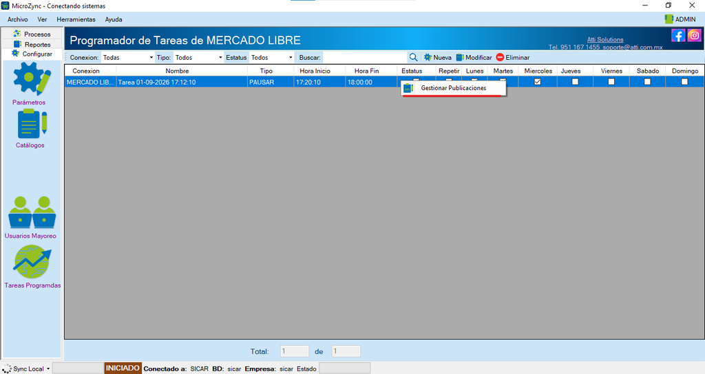 MicroZync &mdash;Picture &mdash; Tareas programadas y Tablero en Microzync