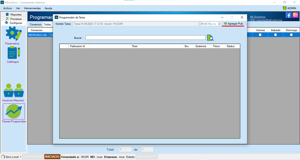 MicroZync &mdash;Picture &mdash; Tareas programadas y Tablero en Microzync