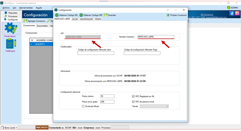 MicroZync &mdash;Picture &mdash; Conecta Sicar 4 con Mercado Libre
