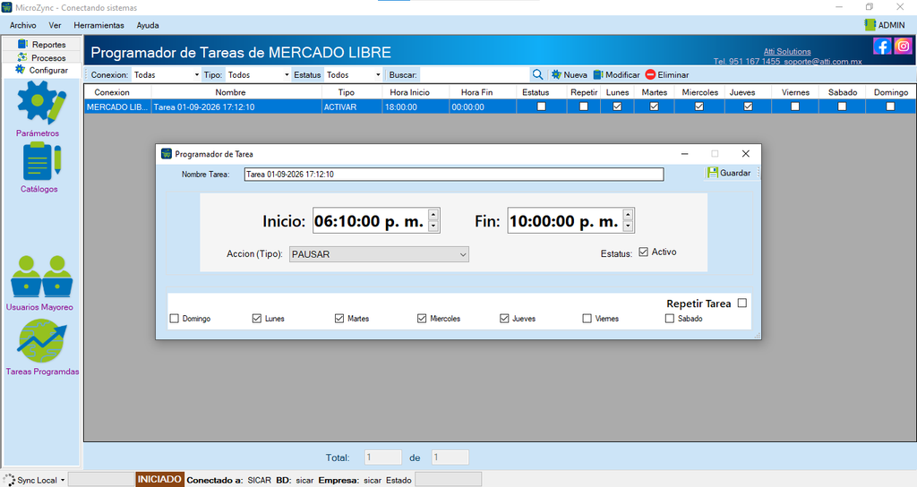 MicroZync &mdash;Picture &mdash; Tareas programadas y Tablero en Microzync