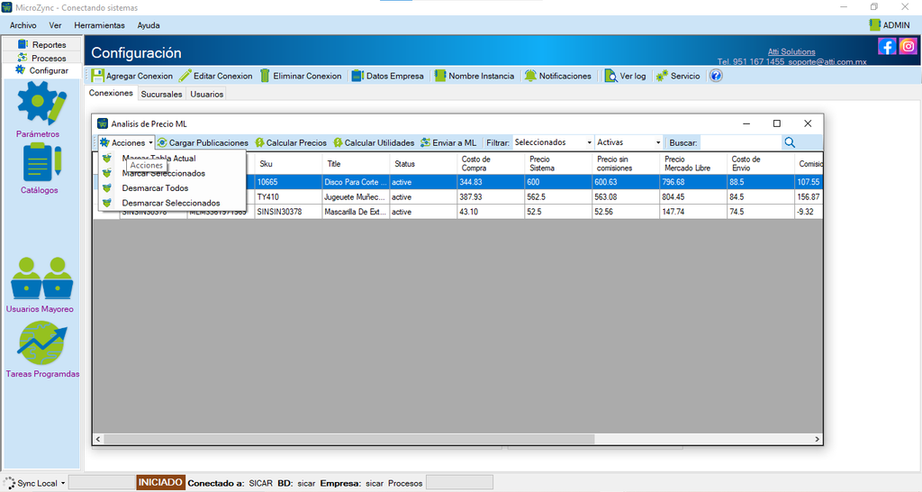 MicroZync &mdash;Picture &mdash; Conecta Sicar 4 con Mercado Libre