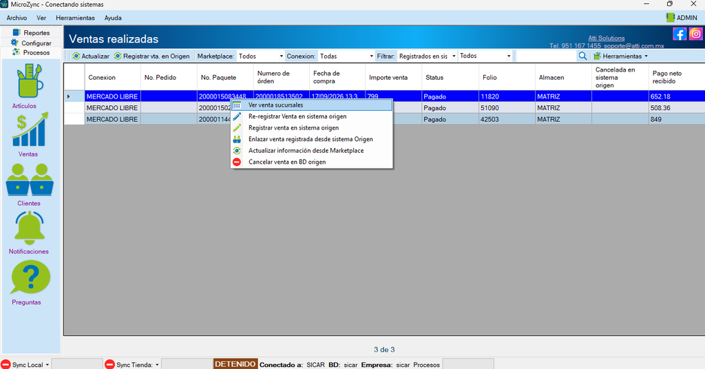 MicroZync &mdash;Picture &mdash; Conecta Sicar 4 con Mercado Libre